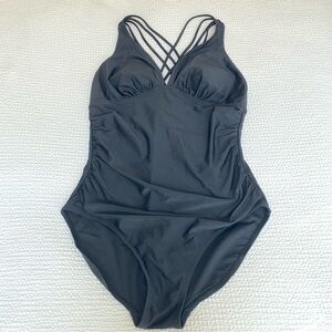 Merona • Black Strappy One-Piece Swimsuit